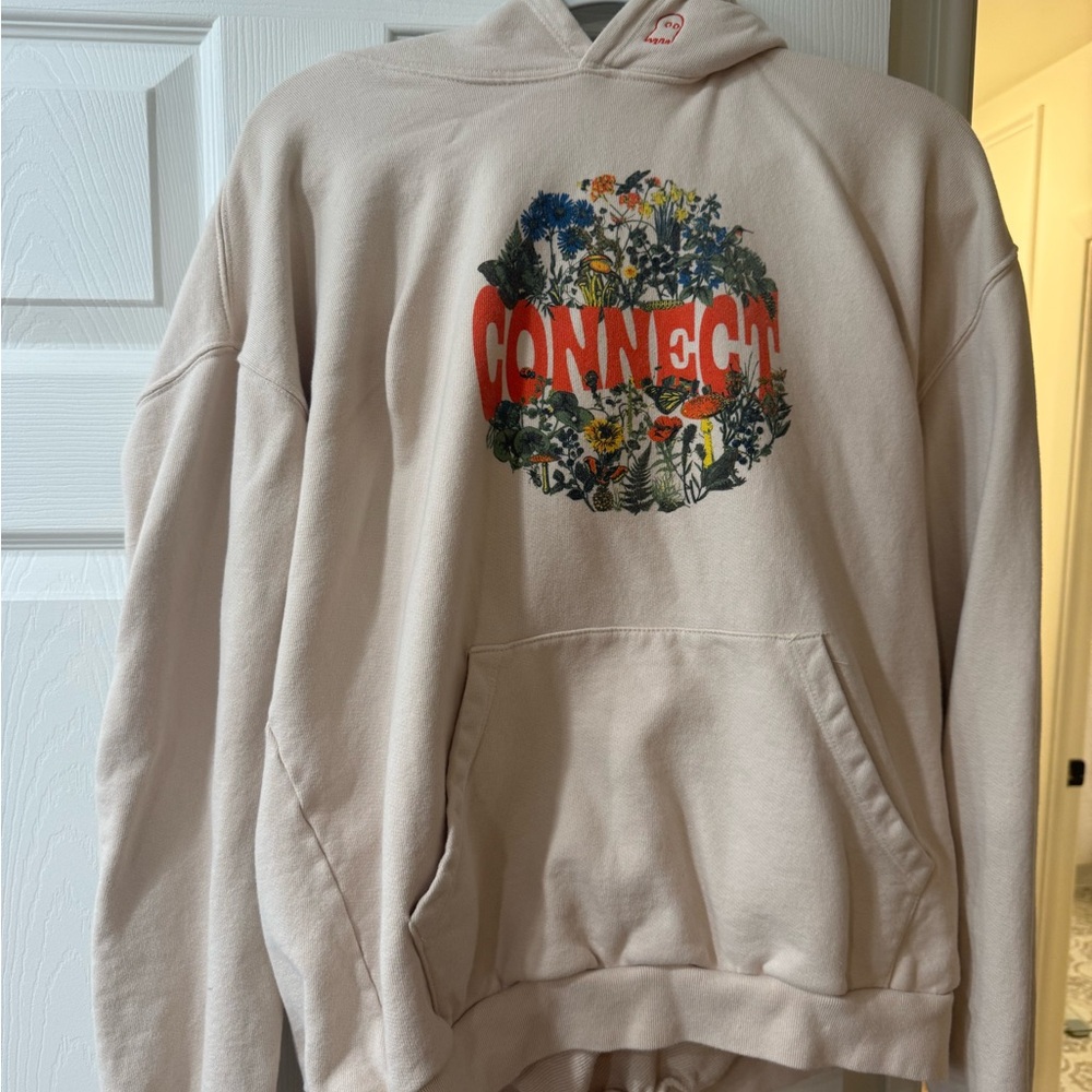 Woman’s LONELY GHOST Cream Hoodie with Graphic Design